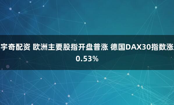 宇奇配资 欧洲主要股指开盘普涨 德国DAX30指数涨0.53%